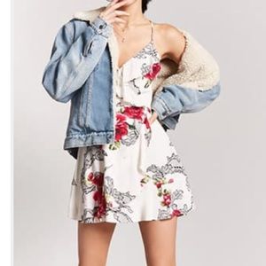 F21 - Floral Lace-Up Tulip Dress